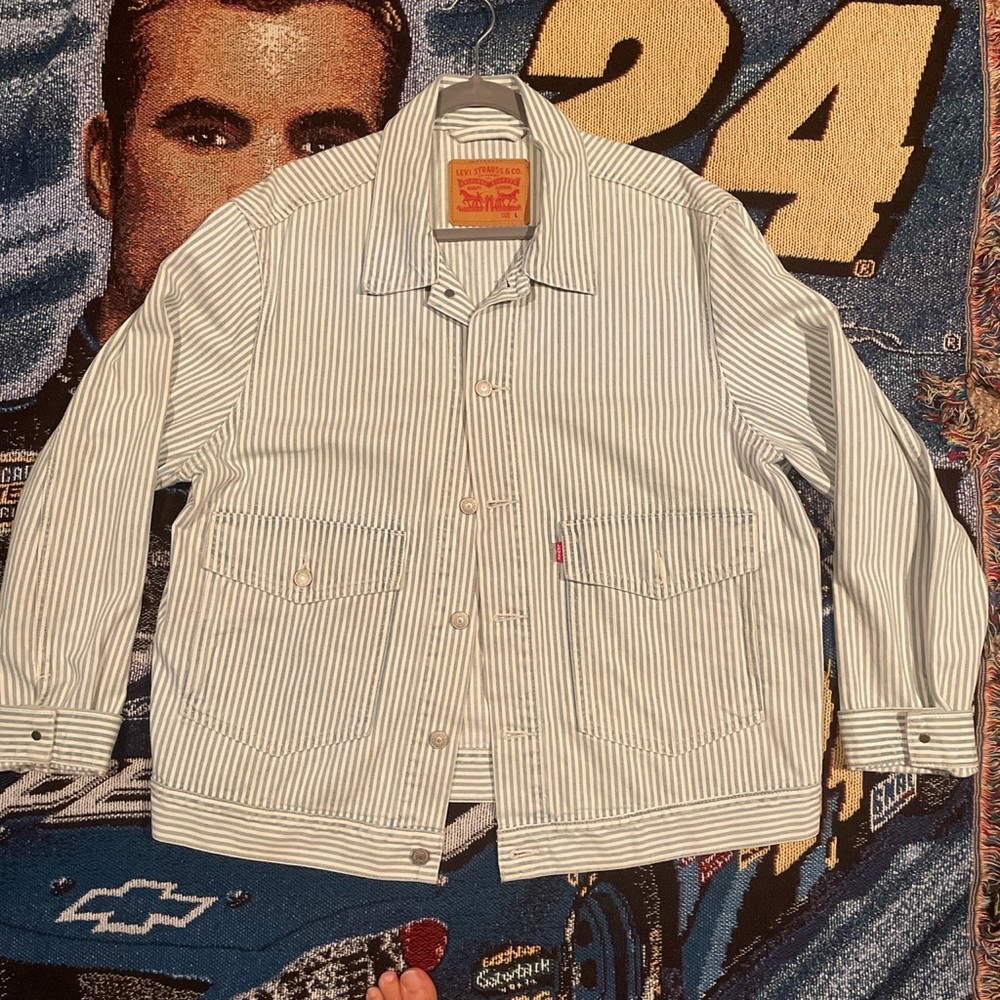 Levi’s Blue Striped Jean Jacket